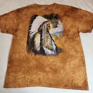The Mountain Spirit Of Sioux Nation Tie Dyed Tshirt With Graphic Size 2X